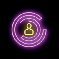 Neon icon representing customer centric business model vector