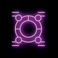 Neon style icon showing concept of hub and spokes system vector