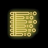 Neon glowing abacus counting beads icon showing calculating concept vector