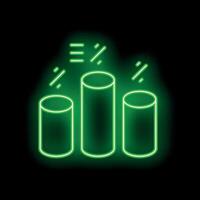 Neon glowing graph showing increasing business growth vector