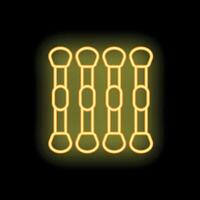 Neon yellow dna structure glowing on black background vector