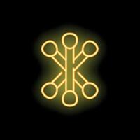 Neon yellow network glowing on black background vector