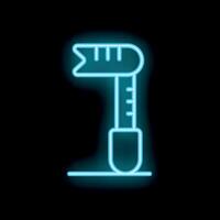 Glowing neon line icon of a diving depth regulator is isolated on a black background vector