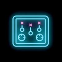 Neon icon of a strategy board game for entertainment vector