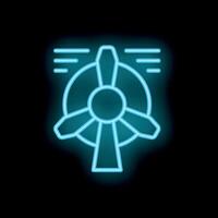 Neon sign depicting a drone propeller spinning fast creating wind vector