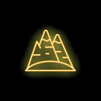 Neon sign depicting mountains with snow on peaks vector