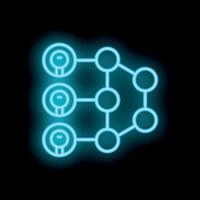 Neon style icon showing concept of hierarchical network structure vector