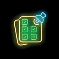 Neon checklist with all the boxes ticked showing completed tasks vector