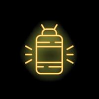 Neon yellow lantern shining in the dark background vector