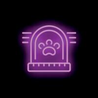 Neon sign depicting pet tracker with paw print for animal tracking vector