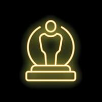 Neon icon of a businessman posing confidently for a business award vector