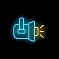 Neon icon of a spotlight shining in the dark vector
