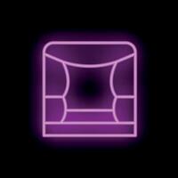 Neon sign showing a modern comfortable armchair on black background vector
