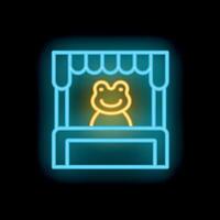 Neon sign representing a shooting gallery with frog target for amusement park vector