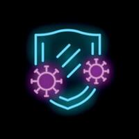 Neon shield is protecting from virus with its immune system vector