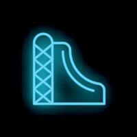 Neon playground slide glowing on a black wall vector