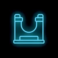 Neon sign representing bouncy house with slide on black background vector