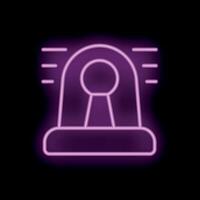 Neon siren light flashing in purple color vector