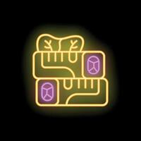 Neon sign representing hydroponics growing system with led lighting vector