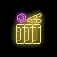 Neon sign showing eyelash extension kit with tweezers, patches and artificial eyelashes vector