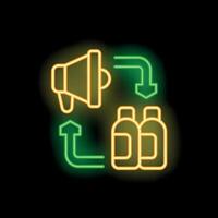Neon icon of marketing funnel converting advertisement into sales vector
