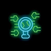 Neon icon of global data transfer showing internet traffic vector