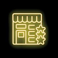 Neon sign representing a shop receiving a good customer review rating vector