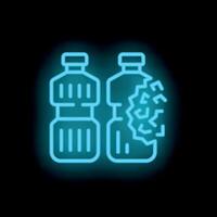 Neon icon representing the concept of plastic crushing pollution solution vector