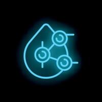 Neon icon of water sharing system showing network of pipes vector