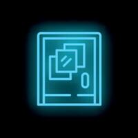 Neon icon of smartphone showing gallery with image editing software open vector