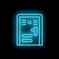 Glowing neon locker icon on a black background vector