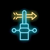 Neon wind direction indicator showing changing winds vector