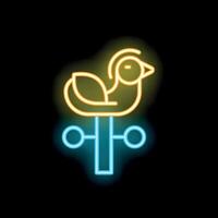 Glowing neon weather vane icon isolated on a black background vector
