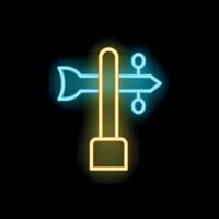 Neon sign showing a signpost with direction arrows for decision making vector