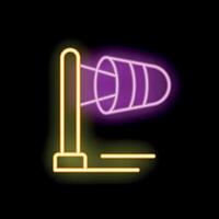 Neon windsock showing wind direction and strength icon vector