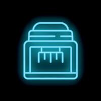 Glowing neon icon of food processor for food processing needs vector