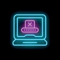 Neon router not working icon showing network problem vector