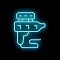 Neon icon of car engine for garage or workshop vector