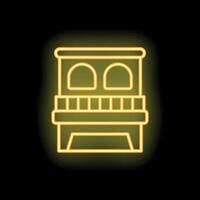 Glowing neon line kaaba mecca icon isolated on black background illustration vector