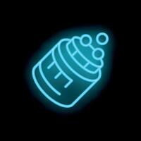 Neon sign of a protein shaker being shaken with its cap open vector