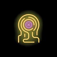 Neon sign representing fingerprint security system with closed access vector