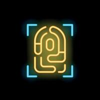 Neon fingerprint scanner detecting for authorization access vector