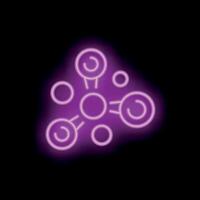 Neon style icon showing decentralized network structure with nodes vector