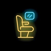 Neon sign of airplane seat with open window vector