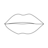 Lips linear icon. Thin line illustration. vector