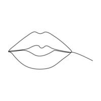 Women's lips are drawn in the style of a single line Lips single line drawing art vector