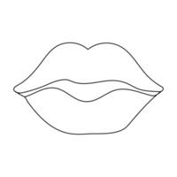 Concept symbol of makeup and lipstick in simple linear style vector
