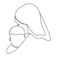 Mother's day. Continuous line draw design graphic illustration vector