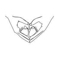 Happy Mothers Day card with continuous one line drawing. Professional modern illustration for Mothers Day. vector