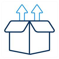 Upload box and open icon concept vector